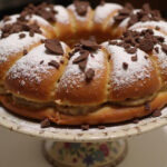 Finished Gâteau Banane Chocolat, a delightful banana and chocolate cake ready to be served.