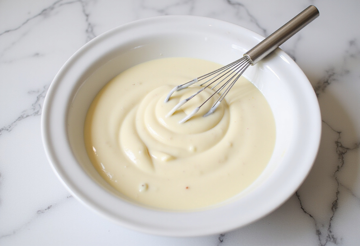 Fromage blanc in a mixing bowl for the express cheesecake recipe.