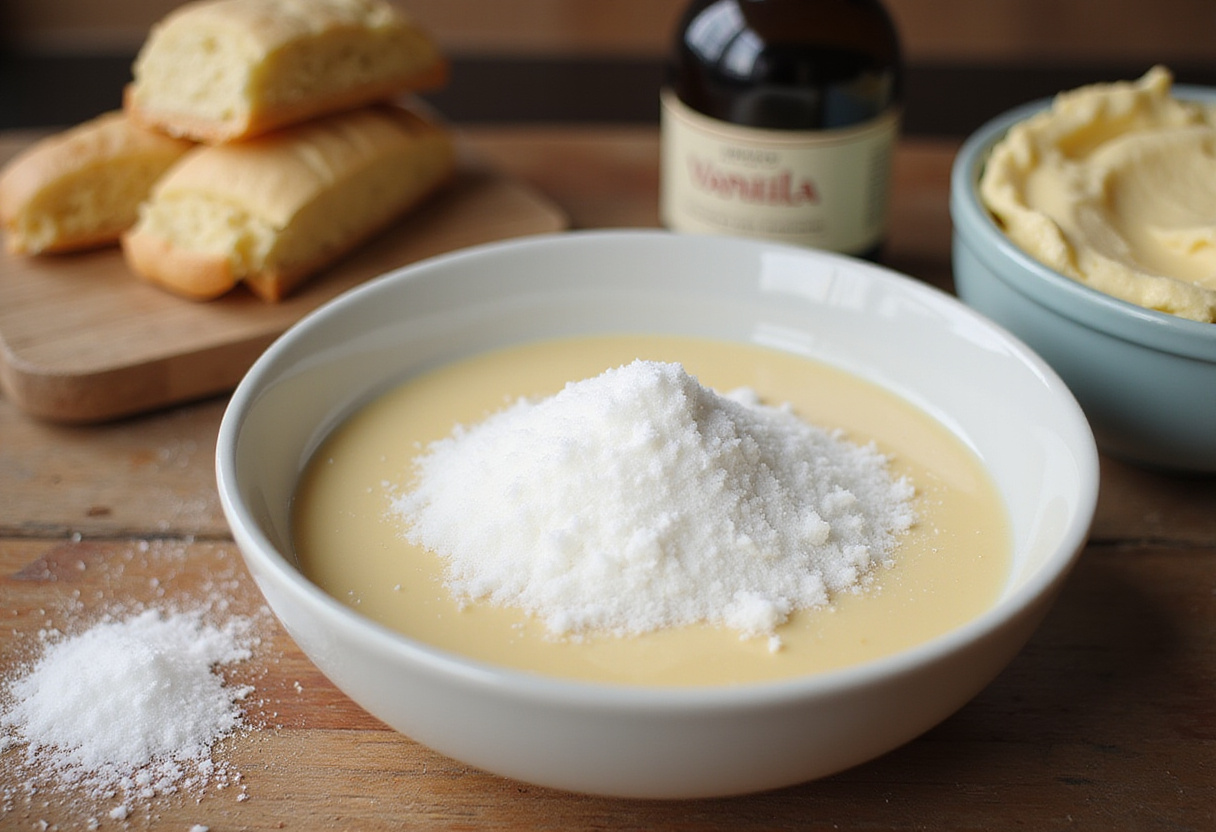 Mixing vanilla extract into the fromage blanc and sugar for the express cheesecake.