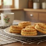 Biscuits aux flocons d'avoine fraîchement cuits, parfaits pour un goûter santé.