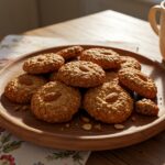 Biscuits aux flocons d'avoine et aux amandes fraîchement cuits, prêts à déguster.