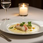 Blanquette de poissons exotique élégamment présentée sur une table.