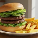Finished burger frais de concombre presented beautifully, ideal for a tasty meal.
