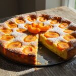 Finished clafoutis aux abricots, a delicious apricot dessert perfect for enjoying as a sweet treat.