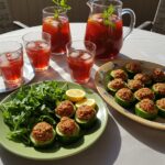 Final presentation of concombres farcis au thon, a perfect summer light dish.