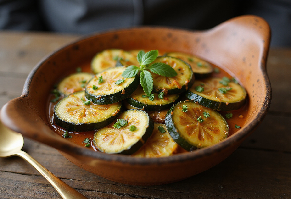 De délicieuses courgettes au four avec de la feta fondue, idéales pour un repas simple et rapide.