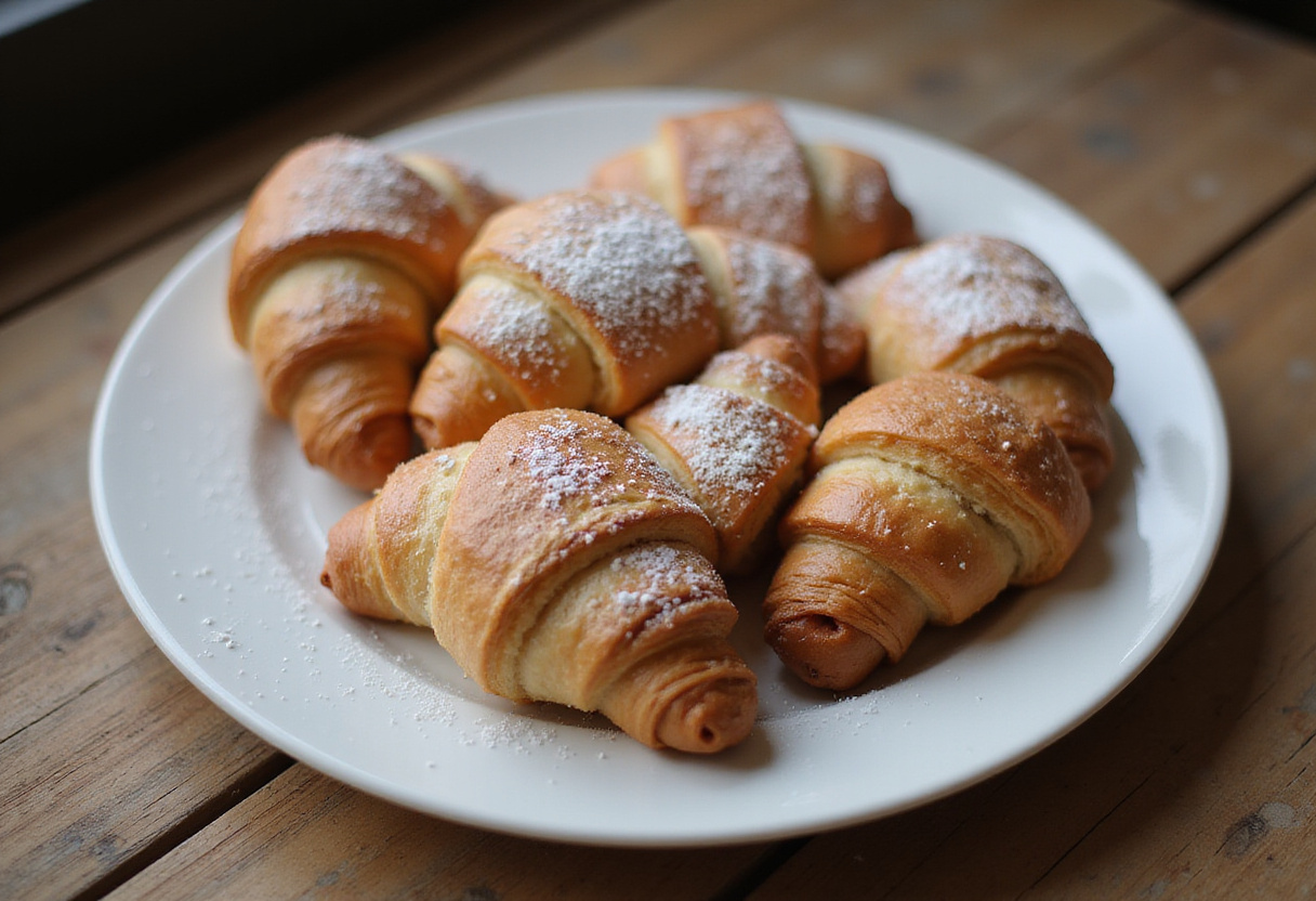 Finished croissants santé, light and fluffy, perfect for a guilt-free treat.