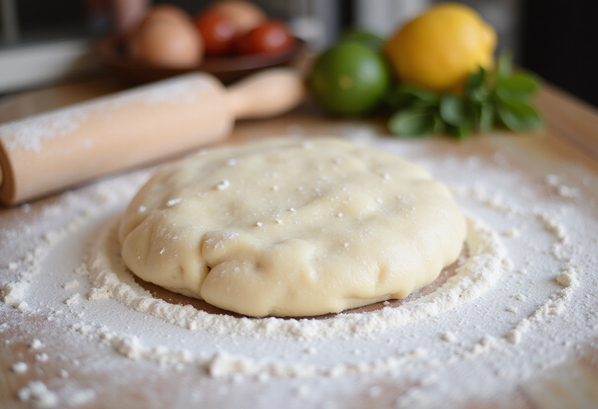 Kneading dough for a recette de croissants légers with whole wheat flour and Greek yogurt.