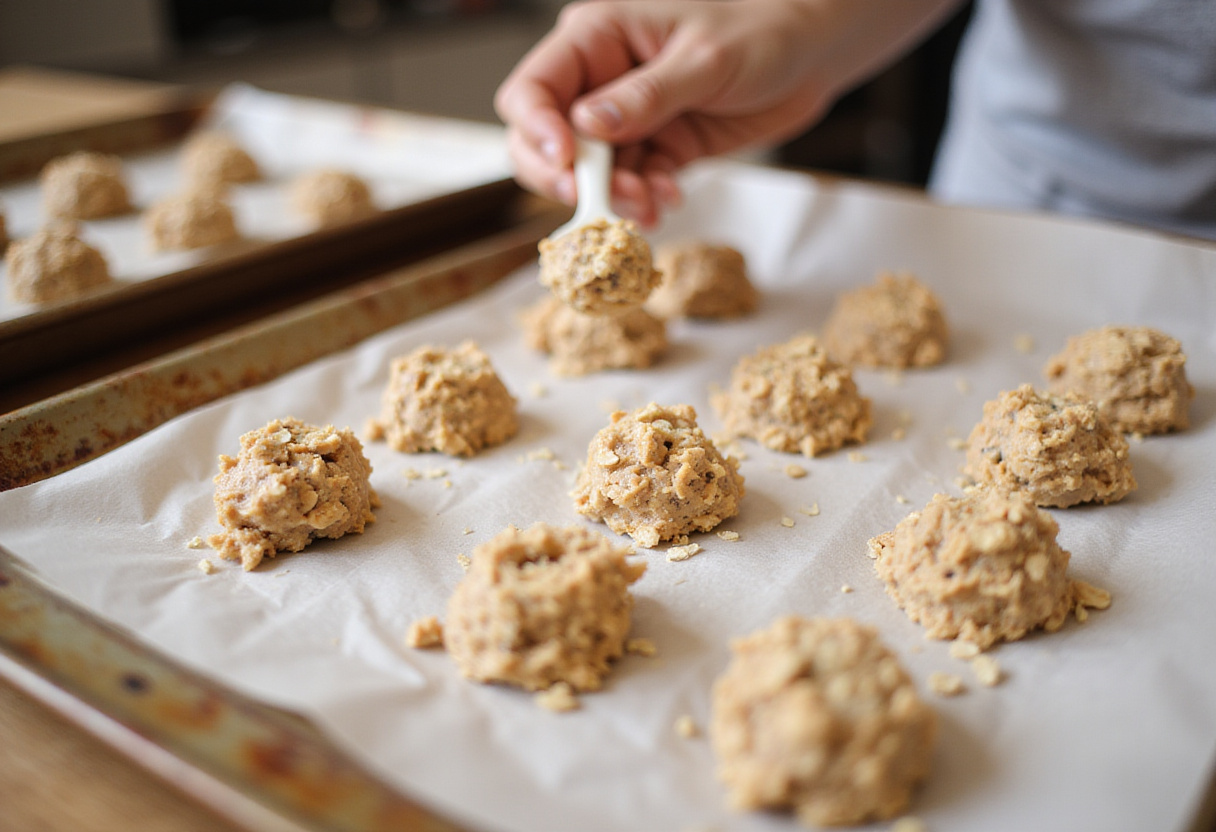 Former des galettes d'avoine pour la recette galettes flocons d'avoine.