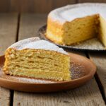 Elegant slice of gâteau magique with a delicate texture, perfect for a sweet treat.