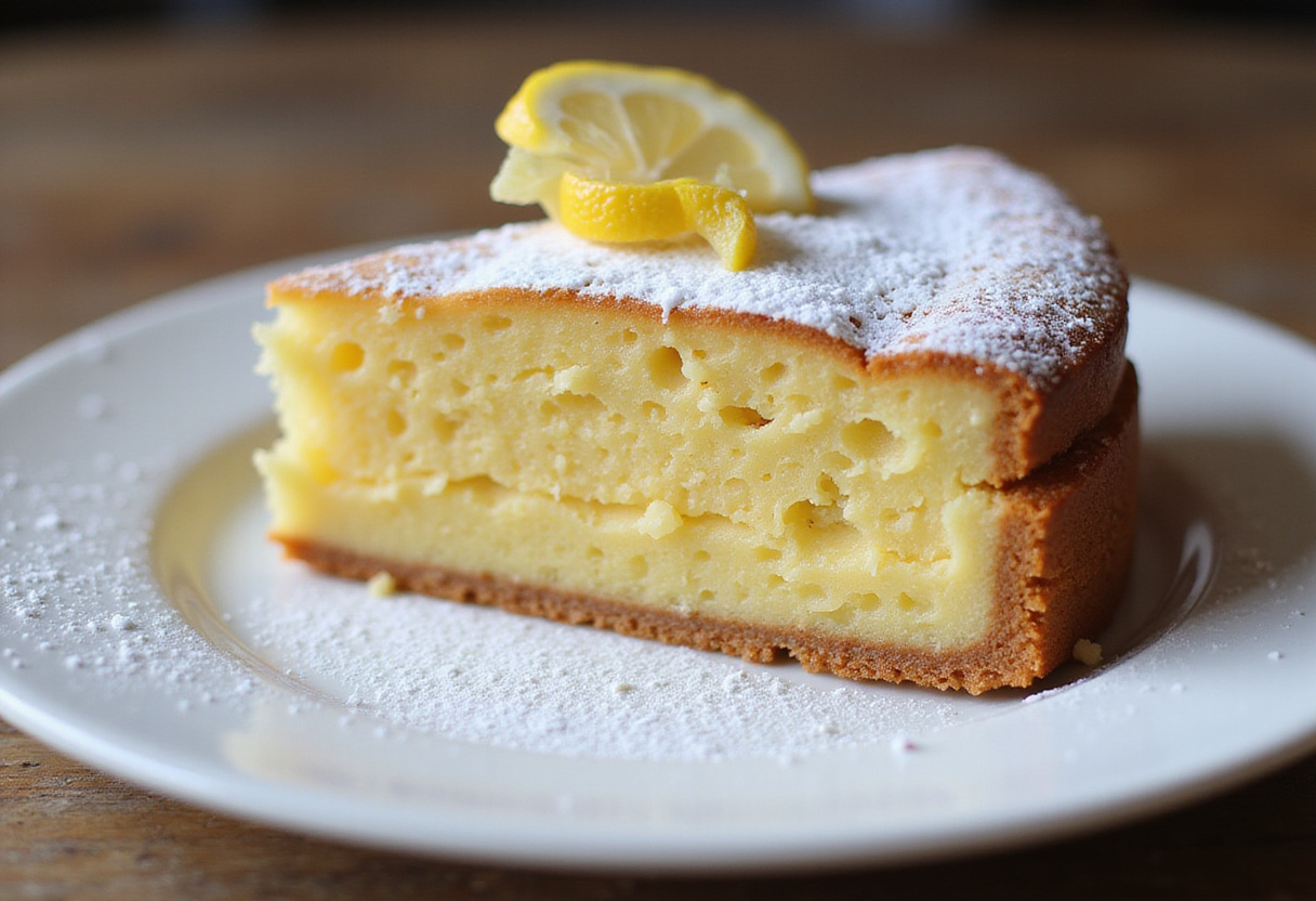 Finished gâteau nantais with a delicious lemon twist, perfect for dessert lovers.
