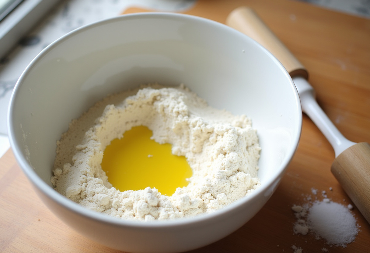 Preparing dough for Pissaladière maison, a savory tart from the South of France.