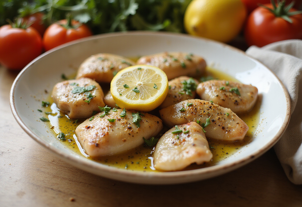 Marinated chicken for poulet à la grecque ready for cooking, showcasing a recette poulet grec preparation.