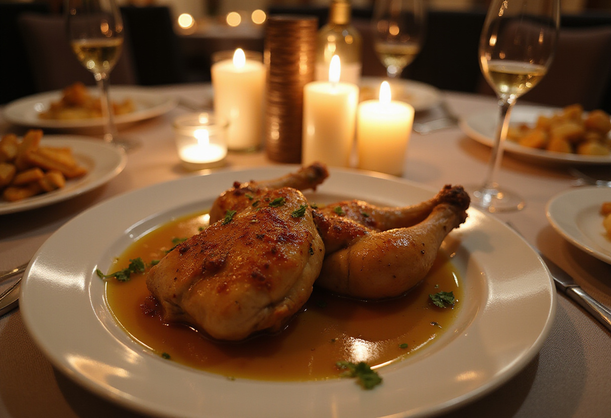 Finished poulet au miel, a savory honey garlic chicken dish perfect for home cooking.