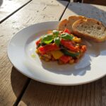 Finished ratatouille colorée, a healthy and vibrant dish ready to enjoy for a quick meal.