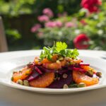 Finished salade de betteraves-oranges & pistaches, a perfect fresh dish for summer enjoyment.