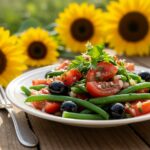 Garnished and ready-to-serve salade niçoise, embodying the essence of French summer cuisine.