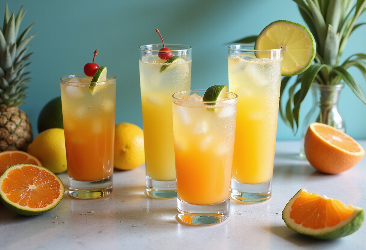 Cocktail spritz rafraîchissant prêt à être servi lors d'un rassemblement estival.