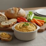 Finished tartinade aux carottes served with an array of appetizers for a delightful gathering.