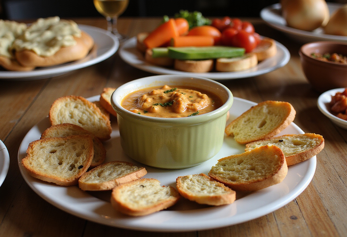 Tartinade aux carottes terminée, servie avec une variété d'amuse-gueules pour une réception réussie.
