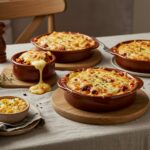 Finished bols philly cheesesteak bowls on a beautifully set dining table for a quick low-carb dinner.