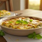 Deliciously baked cannellonis au poulet, served and ready to enjoy.