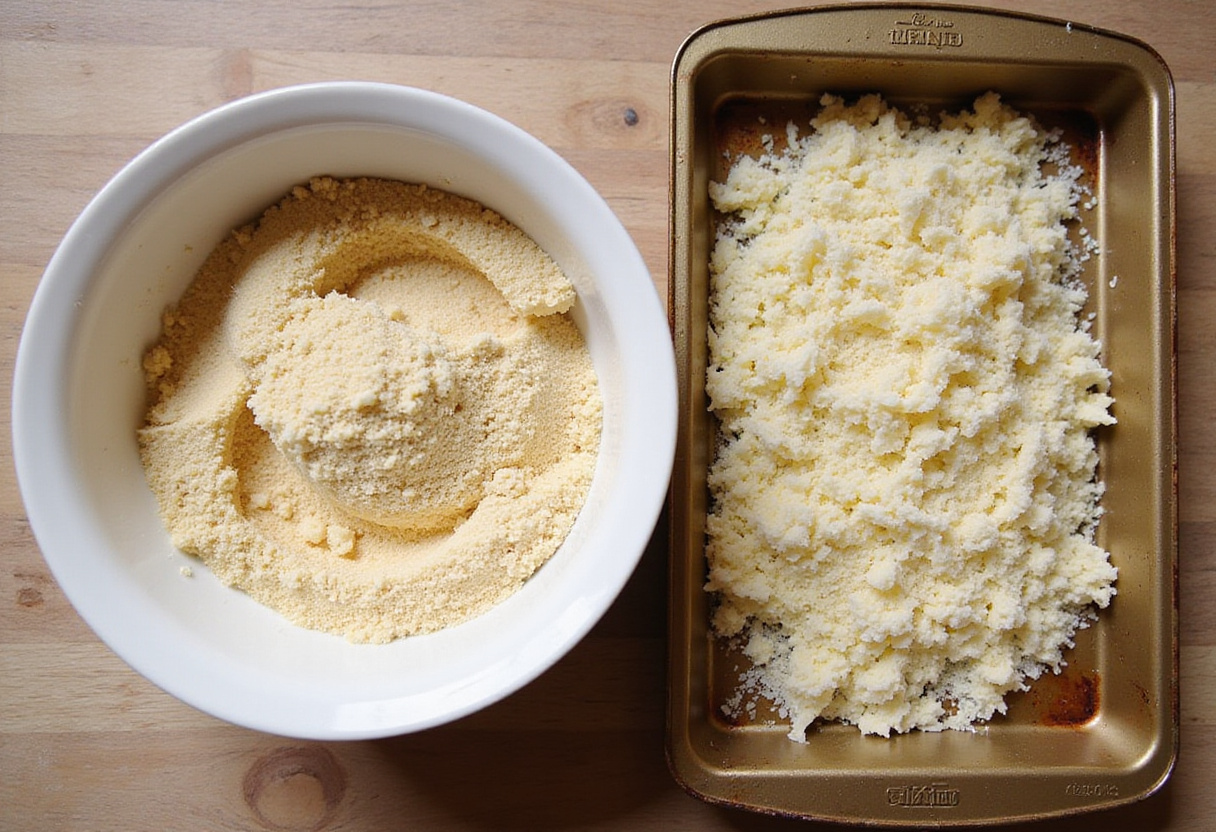 Mélange de chapelure et de parmesan pour les courgettes parmesan à la friteuse à air.