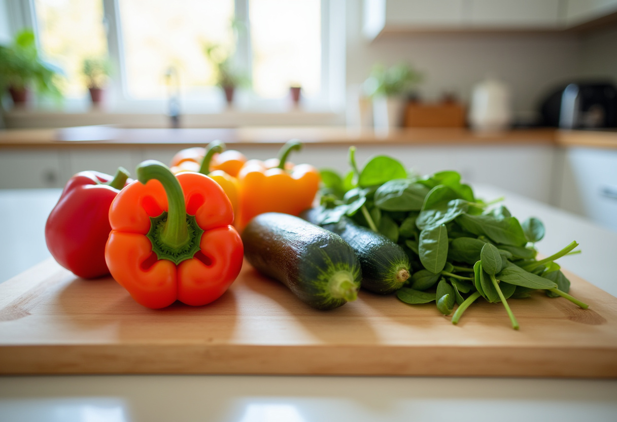 Fresh vegetables for a quick and healthy keto dinner prep.