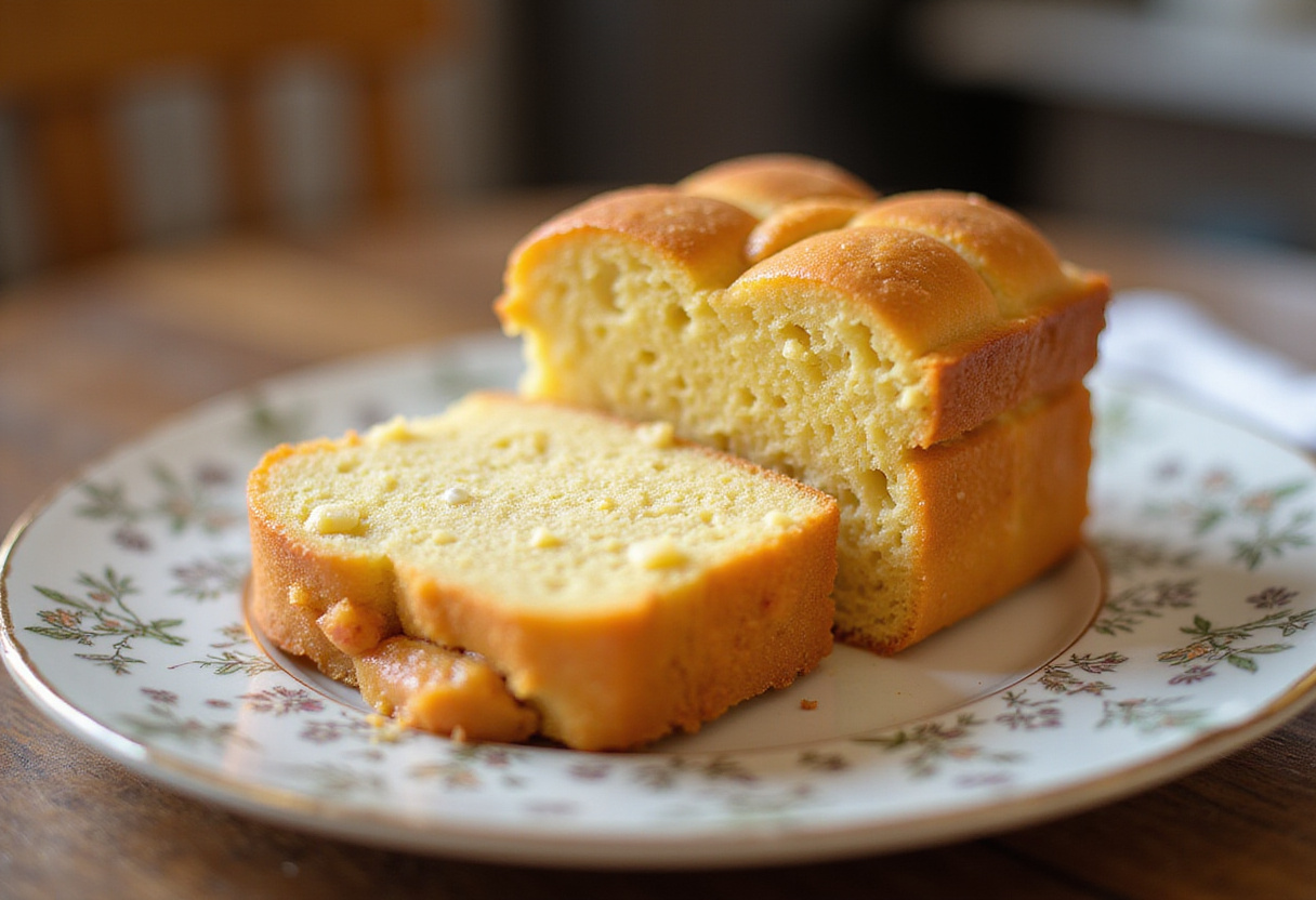 Tranche de gâteau Colibri servie sur une assiette, présentant ses saveurs tropicales et sa texture moelleuse.