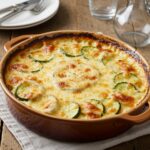 Served gratin de boeuf haché et courgettes with a golden crust, a perfect family dish.