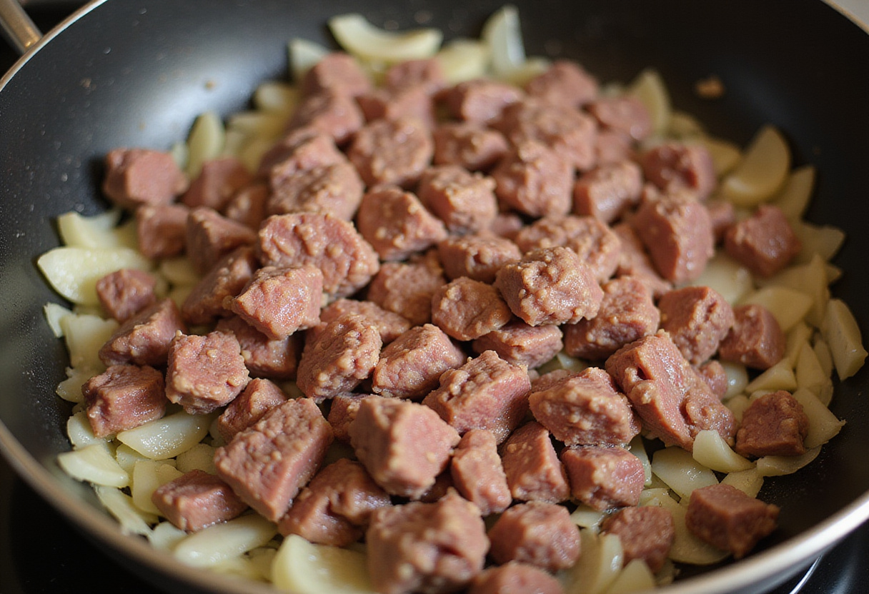 Boeuf haché cuisiné avec amour et savoir-faire pour des pâtes crémeuses exceptionnelles.