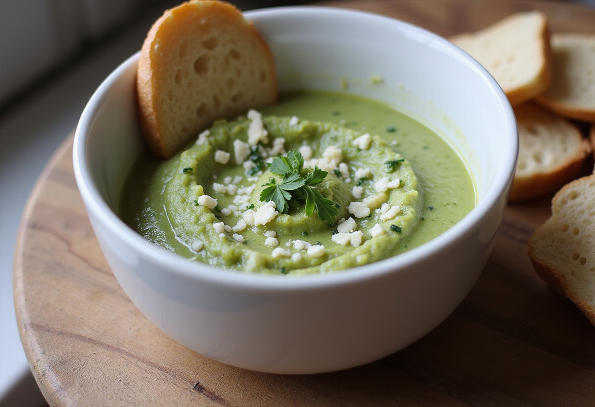 Delicious bowl of crème de brocoli au fromage, a perfect comforting soup for cold days.